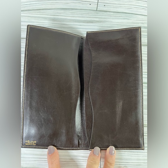 HOLD Celine Authentic Brown Leather
Canvas Vintage Bifold Wallet - Picture 6 of 15